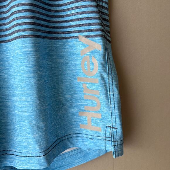 Hurley Swim Trunks sz XXL Blue Gray Striped - Picture 5 of 11